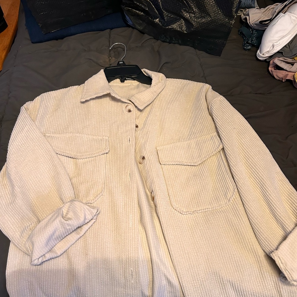 Cream corduroy Button-Up Jacket